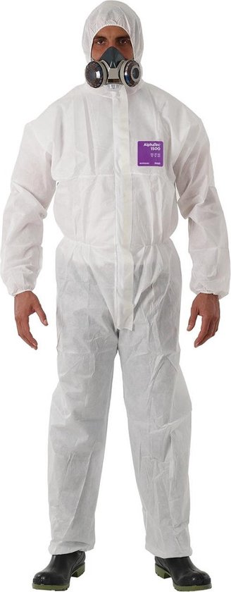 Combinaison de protection chimique, Bricolage, Chantier, Industrie, Peinture, Habit Travail, AlphaTec 1500 Model 138