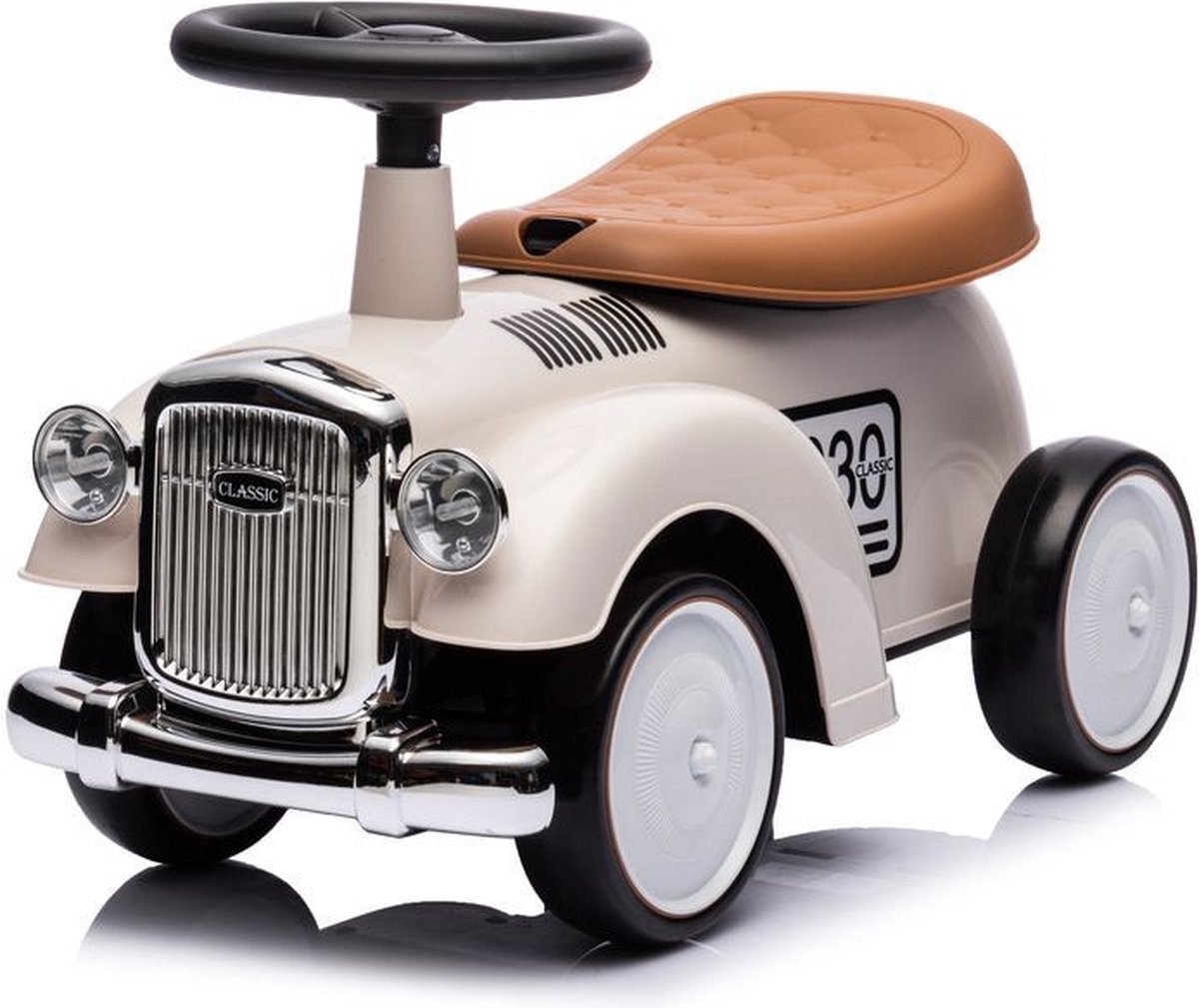 Classic 1930 Loopauto voor kinderen wit bol
