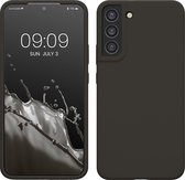 kwmobile telefoonhoesje geschikt voor Samsung Galaxy S22 Plus - Hoesje met siliconen coating - Smartphone case in mat olijfgroen