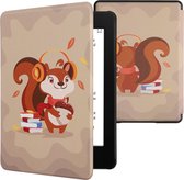 kwmobile hoes geschikt voor Amazon Kindle Paperwhite 11. Generation 2021 - Magnetische sluiting - E reader cover in bruin / rood / beige - design