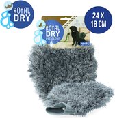 Gants et épilateur Royal Dry Pet pour animaux de compagnie - Poils lâches faciles à enlever - Sèche rapidement - 24x18 cm - Chenille en microfibre - Convient aux chiens et aux tissus d'ameublement