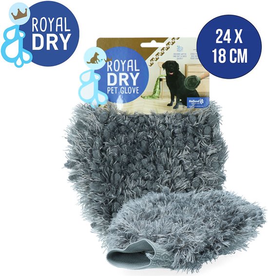 Foto: Royal dry pet handschoenen en haarverwijderaar voor huisdieren 24x18 cm losse haren eenvoudig te verwijderen droogt snel microfiber chenille geschikt voor honden en bekleding