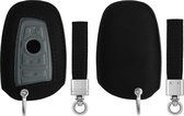 kwmobile étui pour clé de voiture compatible avec clé de voiture sans fil BMW à 3 boutons (Keyless Go uniquement) - Étui pour clé de voiture en noir / gris