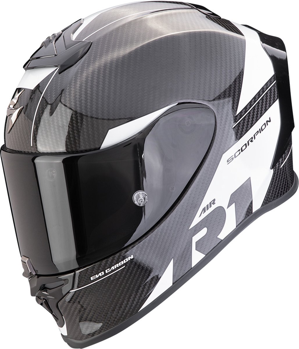 Scorpion Exo R1 Evo Carbon Air Rally Black-White L - Maat L - Helm