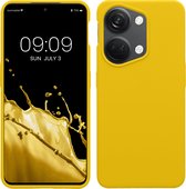kwmobile telefoonhoesje geschikt voor OnePlus Nord 3 5G - Hoesje met siliconen coating - Smartphone case in stralend geel