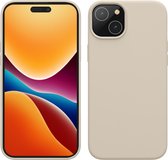 kwmobile telefoonhoesje geschikt voor iPhone 15 Plus - Hoesje met siliconen coating - Smartphone case in crème