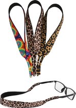 kwmobile brillenkoord dames of heren - Set van 3 - Voor bril, zonnebril, leesbril - 48 cm lang - Van neopreen in zwart / geel / groen
