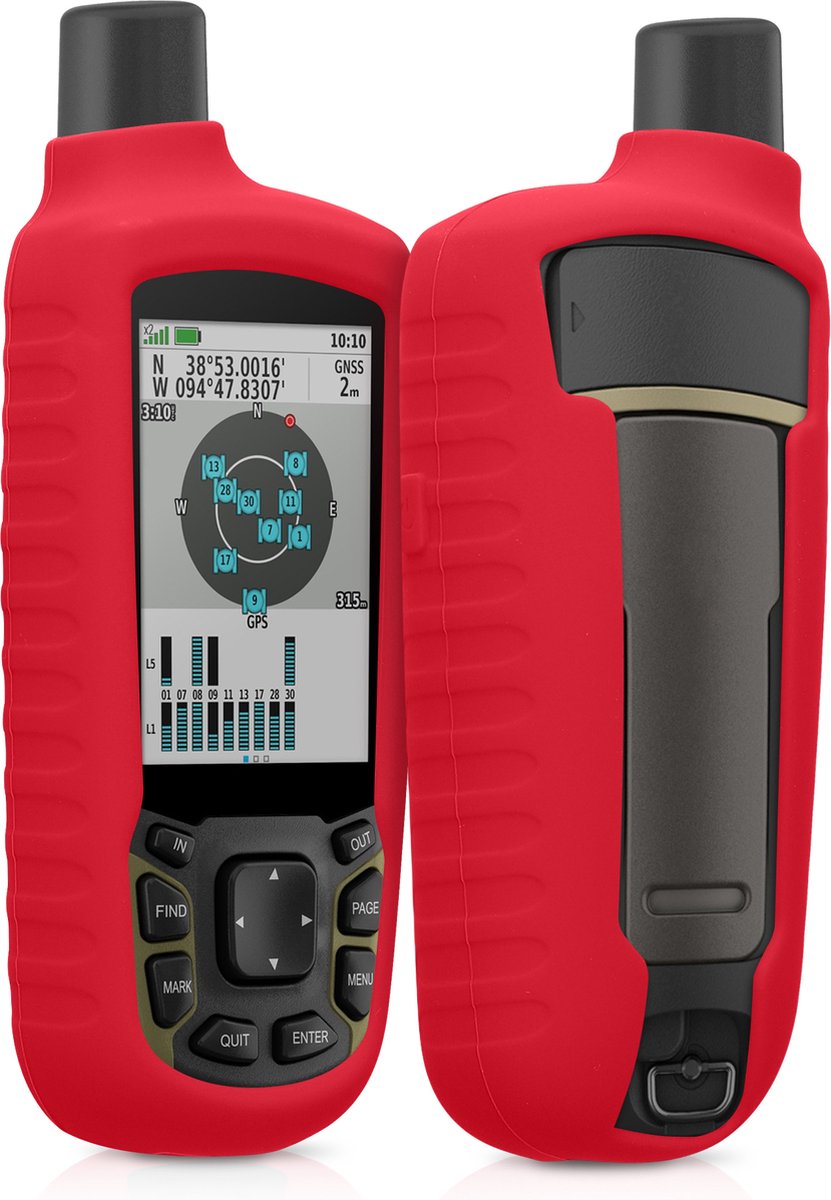 kwmobile Hoesje geschikt voor Garmin GPSMAP 65 / 62 / 62S / 62SC - Beschermhoes voor handheld GPS - Back cover in rood