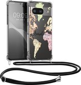 kwmobile telefoonhoesje geschikt voor Google Pixel 8 - Hoesje met telefoonkoord - Back cover voor smartphone - Case in zwart / meerkleurig / transparant