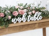 Houten tafeldecoratie Wish Table Wit 38 cm - huwelijk - kerst - diner - kerstdiner - decoratie - hout - wit