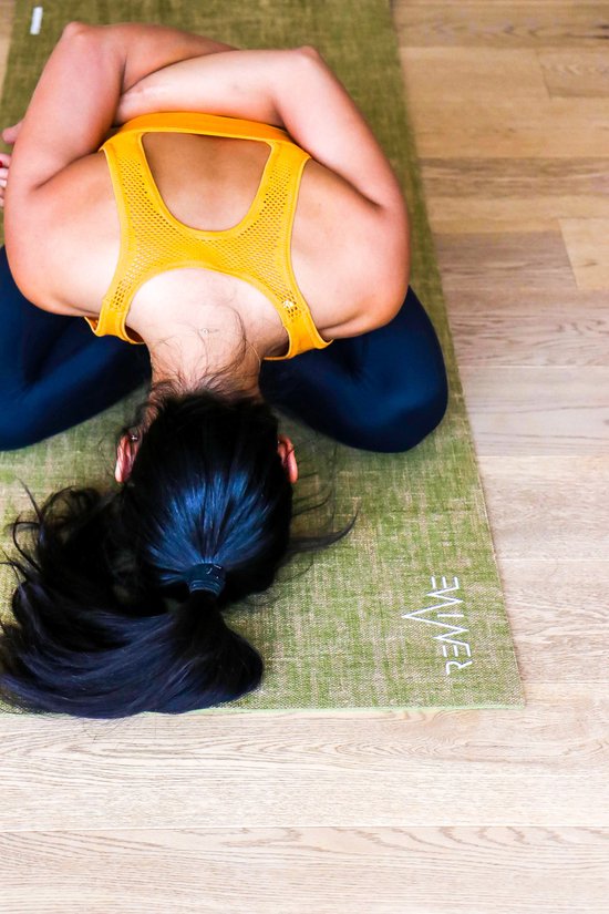 REVIVE eco / duurzame Yogamat "NATURE" - exercise / fitness mat- lichtgewicht - kleur creme - 183 x 61 cm, 5 mm dikte, gemaakt van Jute icm PER van REVIVE — afbeelding 2