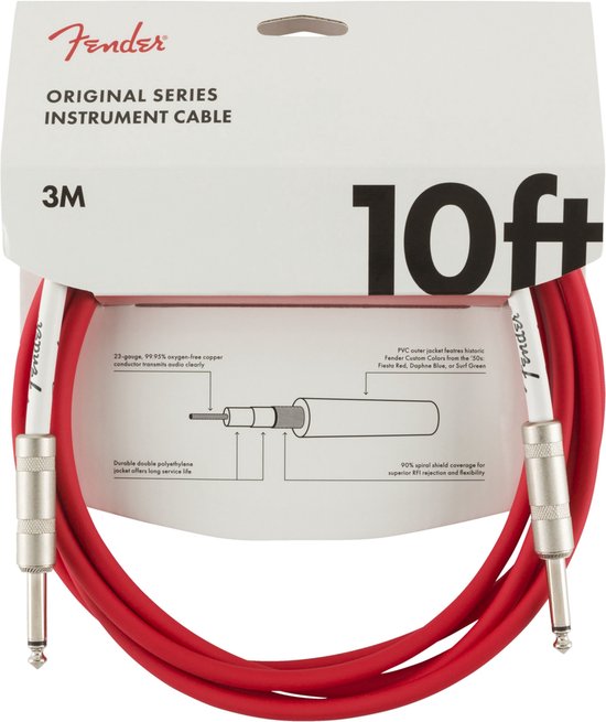 Foto: Fender original series instrument kabel rood 3m