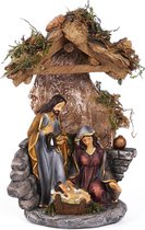 BRUBAKER Kerststalfiguur Heilige Familie - Jezus, Maria en Jozef - 25 cm kerstfiguur met handbeschilderde figuren - kerstscène kerstdecoratie - tafeldecoratie van polyhars