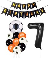 Cijfer Ballon 7 | Snoes Champions Voetbal Plus - Ballonnen Pakket | Oranje en Zwart