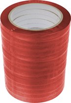 Raadhuis zakkensluittape - 9mm x 66m - PVC - rood - krimp a 16 rol - RD-351361-16