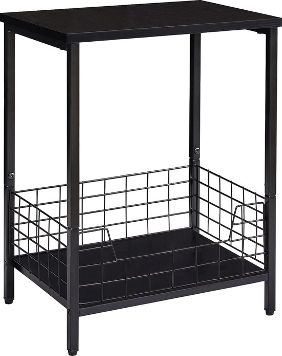 Bomclap Bijzettafel 3 Etages - 66cm Banktafel In Bruin/Zwart Voor Woonkamer, Slaapkamer Of Kantoor