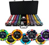 Poker Merchant - pokerset Skyline - cash game - 750 chips- incl. pokerkoffer- incl. pokerkaarten - incl. dealerbutton.