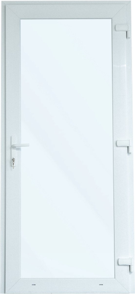 Kunststof Deur | PVC Deur - 98 x 215 Volledig Glas - Linksdraaiend (klink rechts van binnen)