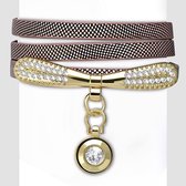 Montebello Armband Hilde Brown - PU Leer - Messing - 9mm - 19cm