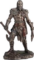Boutique Trukado - Veronese Design - Viking met twee Aksen - gebronsd beeld 16cm