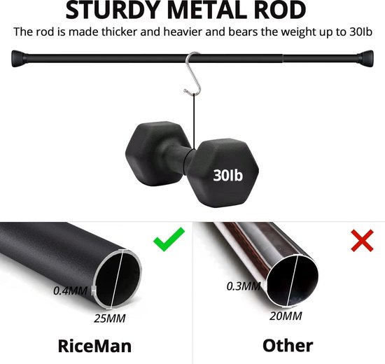 Curtain Pole No Drilling Required, Shower Curtain Rail, Curtain Rail