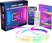 TRANSNECT ® – LED light strip 5 meter met Smart App en IR Afstandsbediening –16 Miljoen Kleur lights – One Key Muziek Sync – Zelfklevend