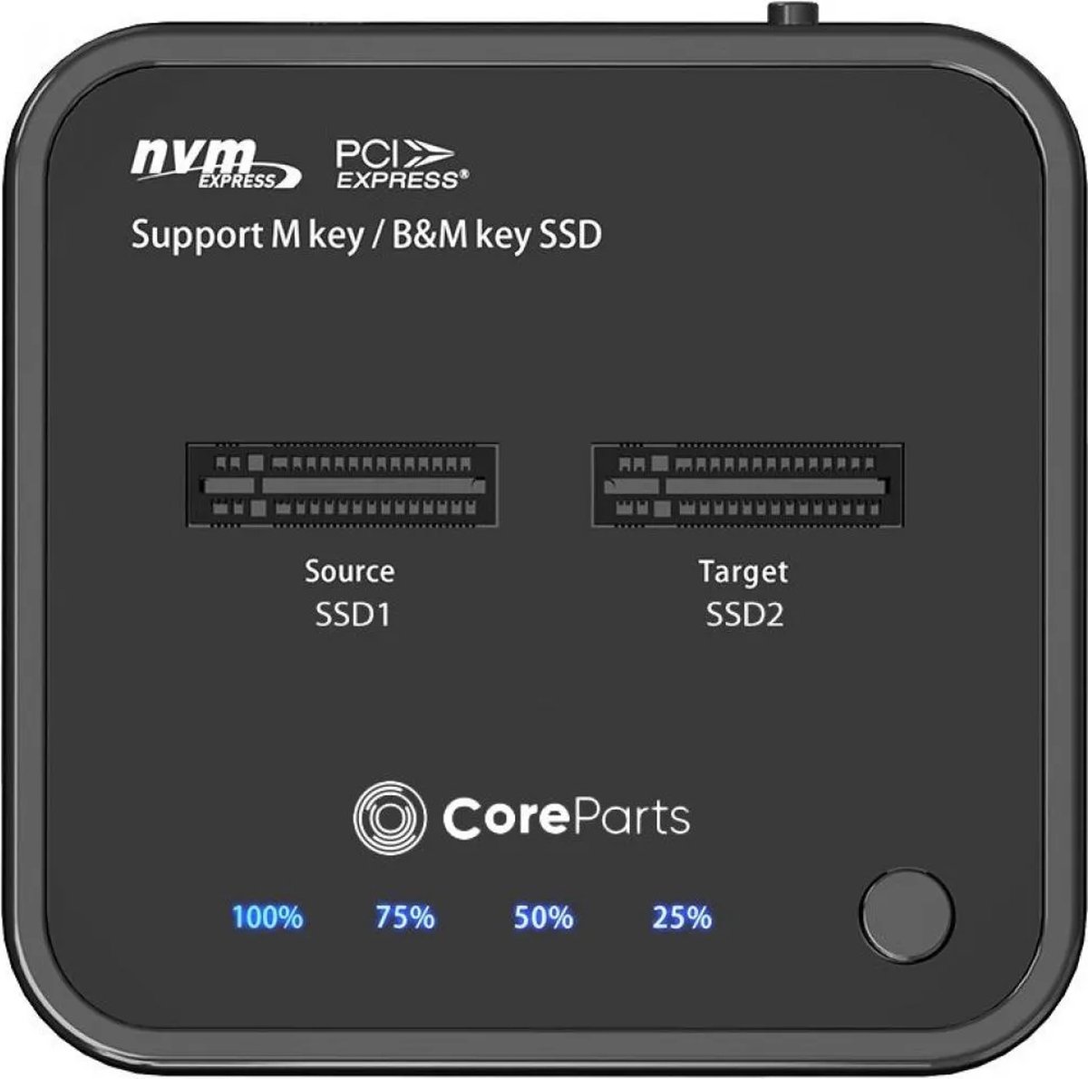 CoreParts NVME M2 SSD cloner Zwart bol