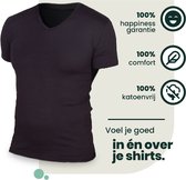 T-shirt en Bamboe | Chemises en Bamboe | Chemises anti-transpiration | Sous les chemises | Col en V | Noir | Taille M. | 2 pièces | Merk: Bamboosa