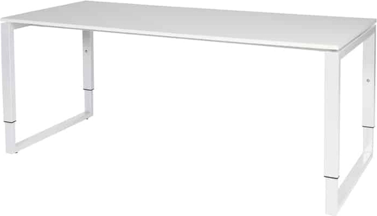 Verstelbaar Bureau - Domino Plus 180x80 grijs - wit frame