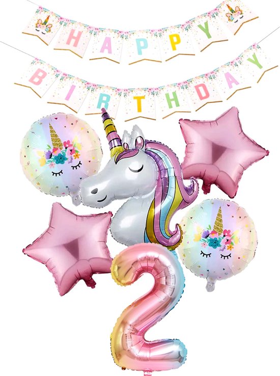 Set Ballons Licorne Aluminium, 4 Pièces XXL Anniversaire | Ballons licorne aluminium avec forme XXL et ballon 4D autoportant, pour anniversaire et décoration de fête