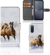 GSM Hoesje Geschikt voor Sony Xperia 10 V Wallet Book Case Paarden