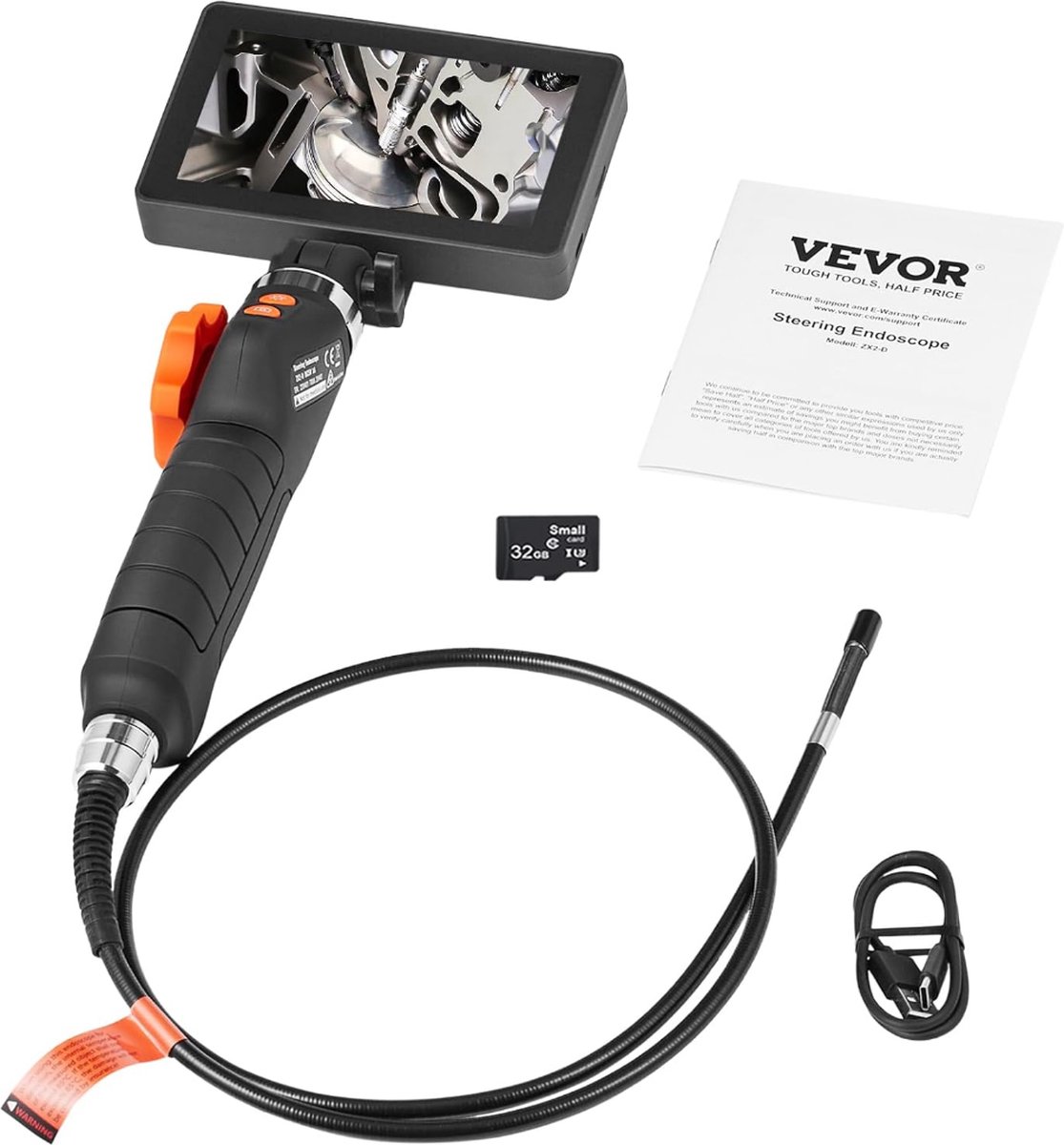 VEVOR Caméra Endoscope Inspection Endoscopique Triple Lentille IP67 Écran  4,5