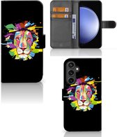 GSM Hoesje Geschikt voor Samsung Galaxy S23 FE Book Cover Lion Color