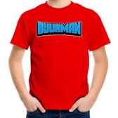 Bellatio Decorations Verkleed t-shirt voor kinderen - buurman - rood - carnaval/feestkleding 110/116