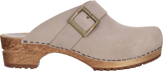Sanita Damen Offener Clog Wood-Urban Ouvert Gris-38