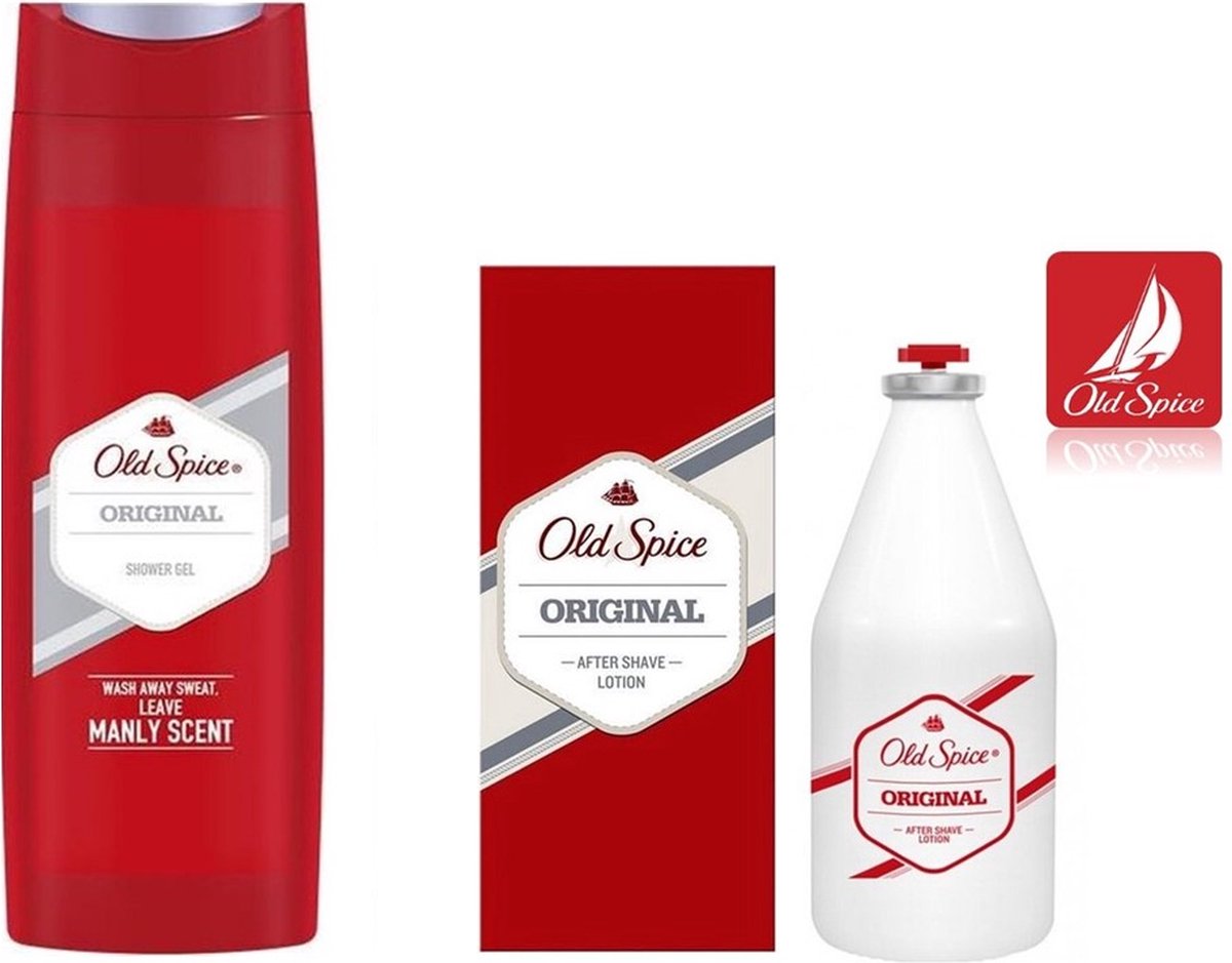Goedkoopste Geschenkset OLD SPICE - Douchegel 250 ml/Aftershave 150ml - ORIGINAL - in geschenkdraagtas