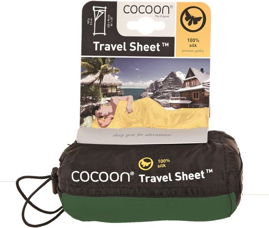 Cocoon TravelSheet - Lakenzak - Zijde - Dark Olive — afbeelding 2