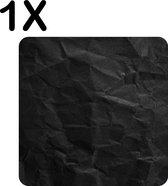 BWK Luxe Placemat - Afbeelding van Zwart Gekreukt Papier - Set van 1 Placemats - 50x50 cm - 2 mm dik Vinyl - Anti Slip - Afneembaar