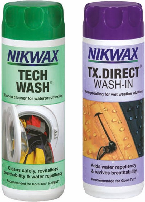 Nikwax Tech Wash & TX Direct voordeel set- impregneermiddel - wasmiddel - 2pack  - 300 ml - Nikwax