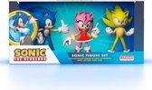Sonic the Hedgehog - 3 figurines dans un emballage cadeau - environ 10 cm dont Amy