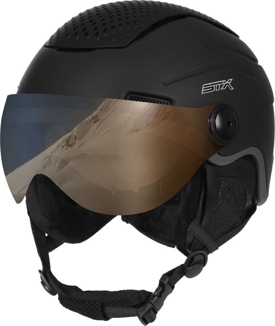 STX Skihelm Visor Junior Black Skihelm - Black - Unisex - Maat XS