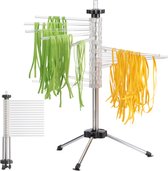 Navaris pasta droogrek - Inklapbaar pastarek - Droogrek voor zelfgemaakte spaghetti en noedels - Pasta droger met 16 armen - Capaciteit tot 2 kg