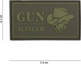 101 Inc Embleem 3D Pvc Gun Slinger Skull Cowboy Groen   16053