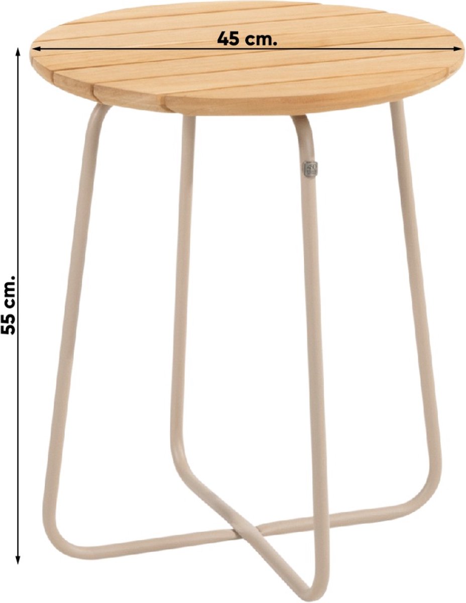 4 Seasons Outdoor Verdi round teak side table 45 cm - latte
