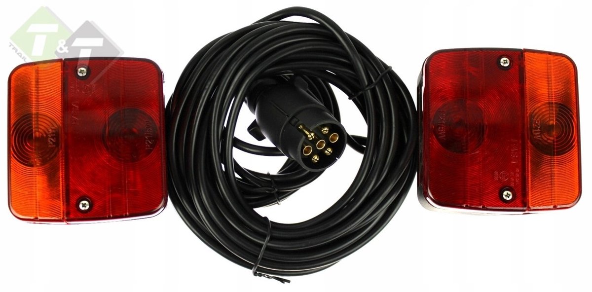 verlichting set 7 polig 7,5m kabel magnetisch - aanhanger verlichting - achterlamp - achterlichten set