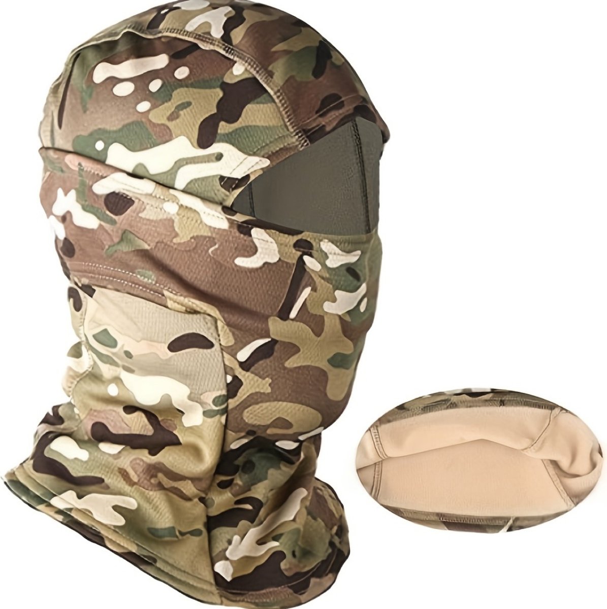 Livano Ski Masker Bivakmuts Winter Masker Balaclava Ski Mask Full Face Mask Camouflage Lichtgroen
