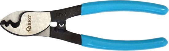 Kabelkniptang met blauwe handvatten en metalen bek, CT-V.