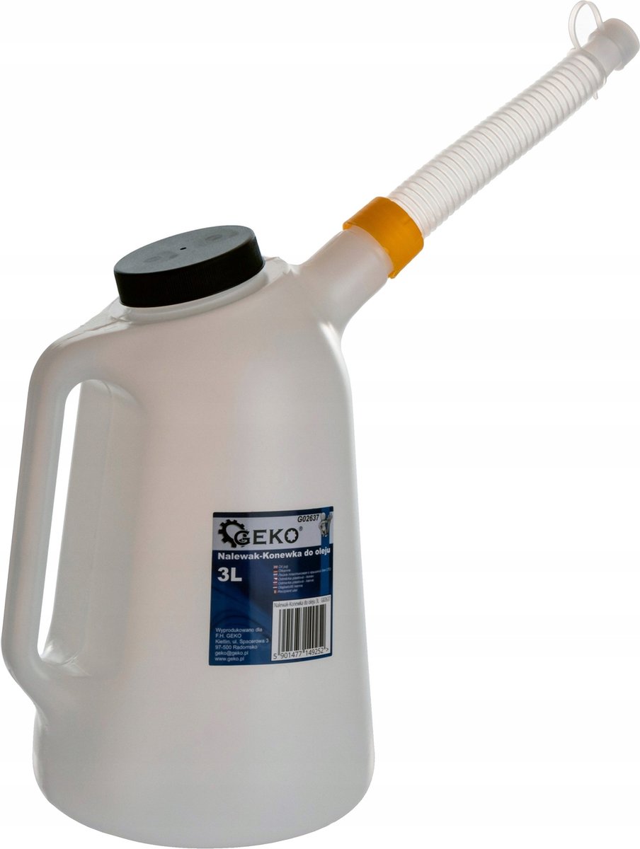 Olie-/ vloeistofkan met schenktuit - 3 Liter inhoud - GEKO
