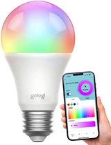 Gologi Slimme e27 bulb lamp - Smart led verlichting - Dimbaar - Wifi - 16M kleuren - RGB