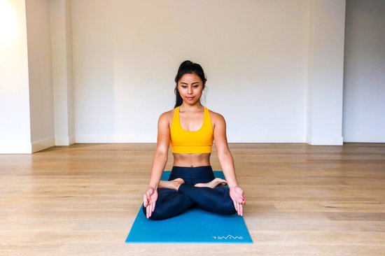 REVIVE eco / duurzame Yogamat "SUPREME" - exercise / fitness mat - kleur donkerblauw - 183 x 61 cm, 6 mm dikte, eco gecertificeerd PER van REVIVE — afbeelding 5
